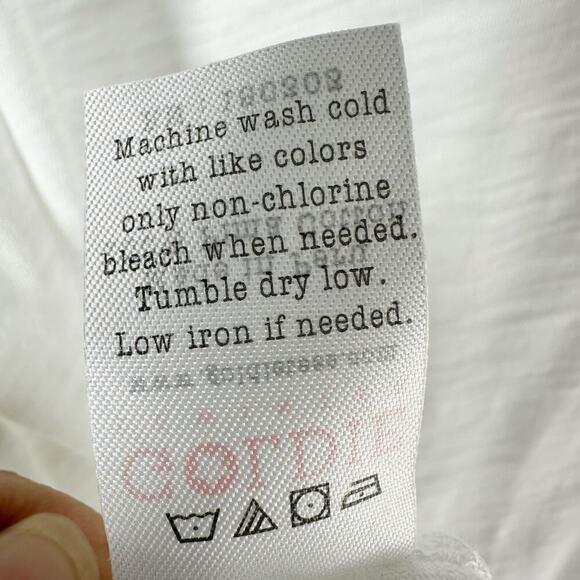 Goldie Celeste Ruffled Sleeve Pima Cotton Pullover Top White Large Lightweight - Picture 4 of 9